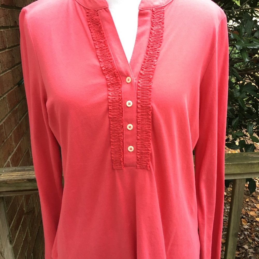 NWOT Talbots’s Rose Ruffled Top - Picture 2 of 7