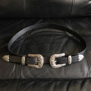 Below the belt inspired double buckle belt
