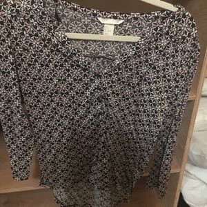 3/4 sleeve floral shirt