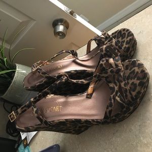 Leopard Print Wedges - Like new!