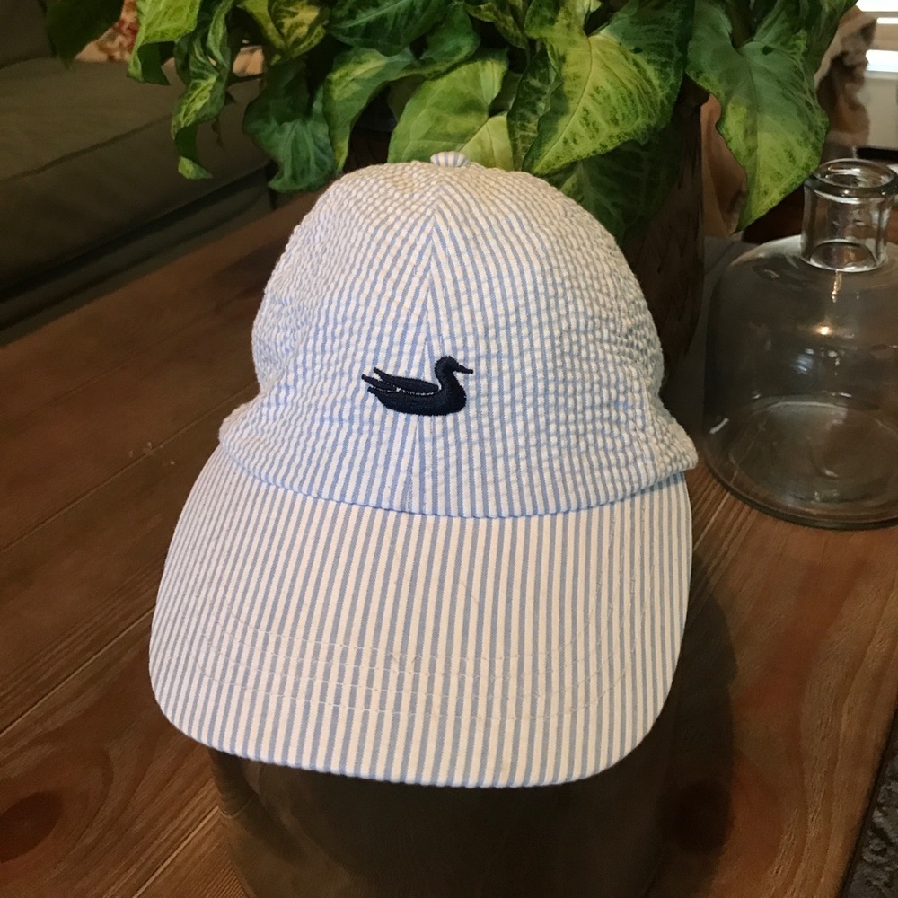 🌼SOUTHERN MARSH SEERSUCKER HAT WITH LEATHER STRAP