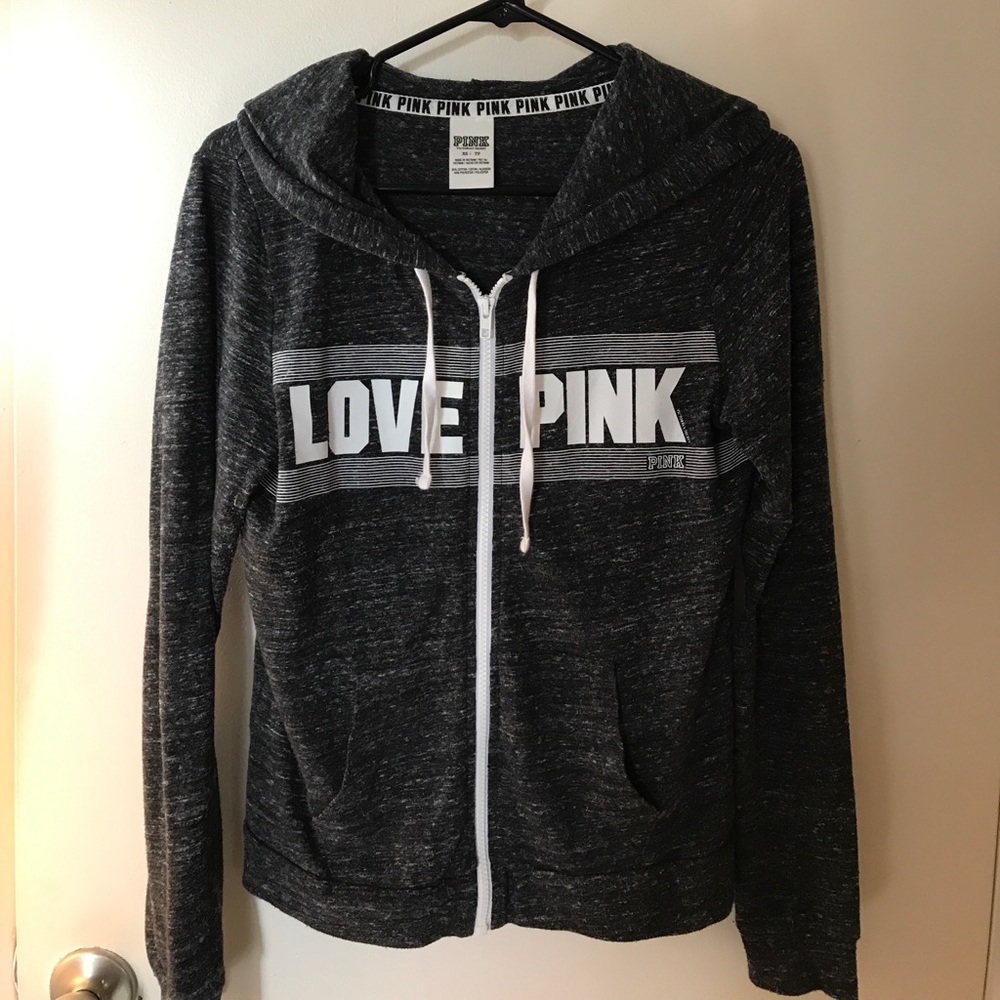 Grey & White Victoria Secret Pink Hoodie. XS.