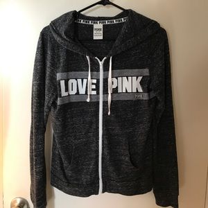 Grey & White Victoria Secret Pink Hoodie. XS.