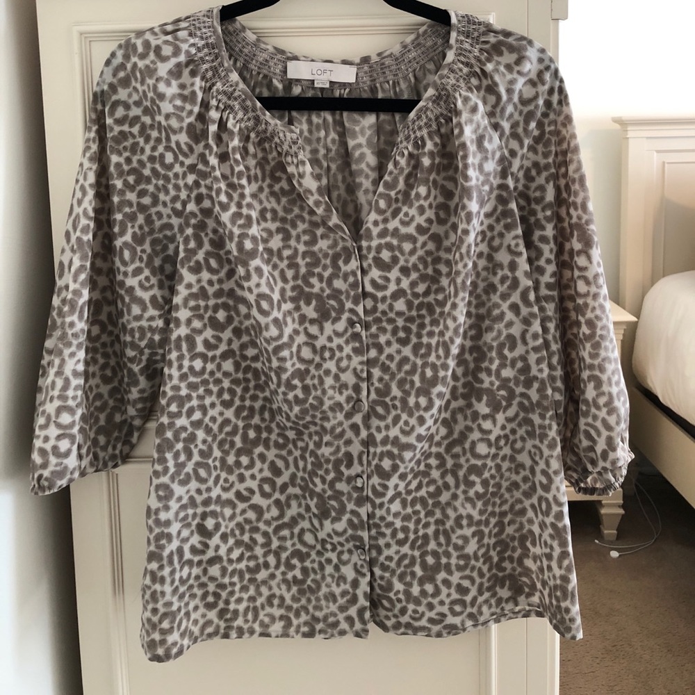 Loft Leopard Print Blouse