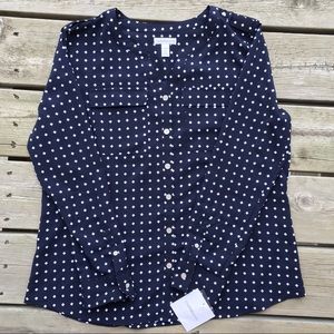 ‼️NWT‼️Croft & Barrow Navy Petite Blouse