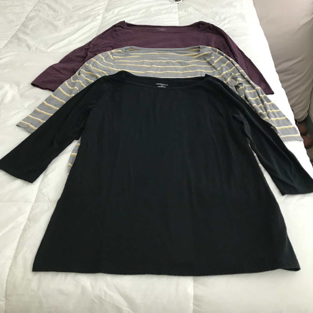 3/4 sleeve boatneck T-shirts