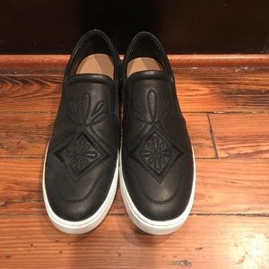 Black Aldo Embroidered Grilla Slip On Sneakers