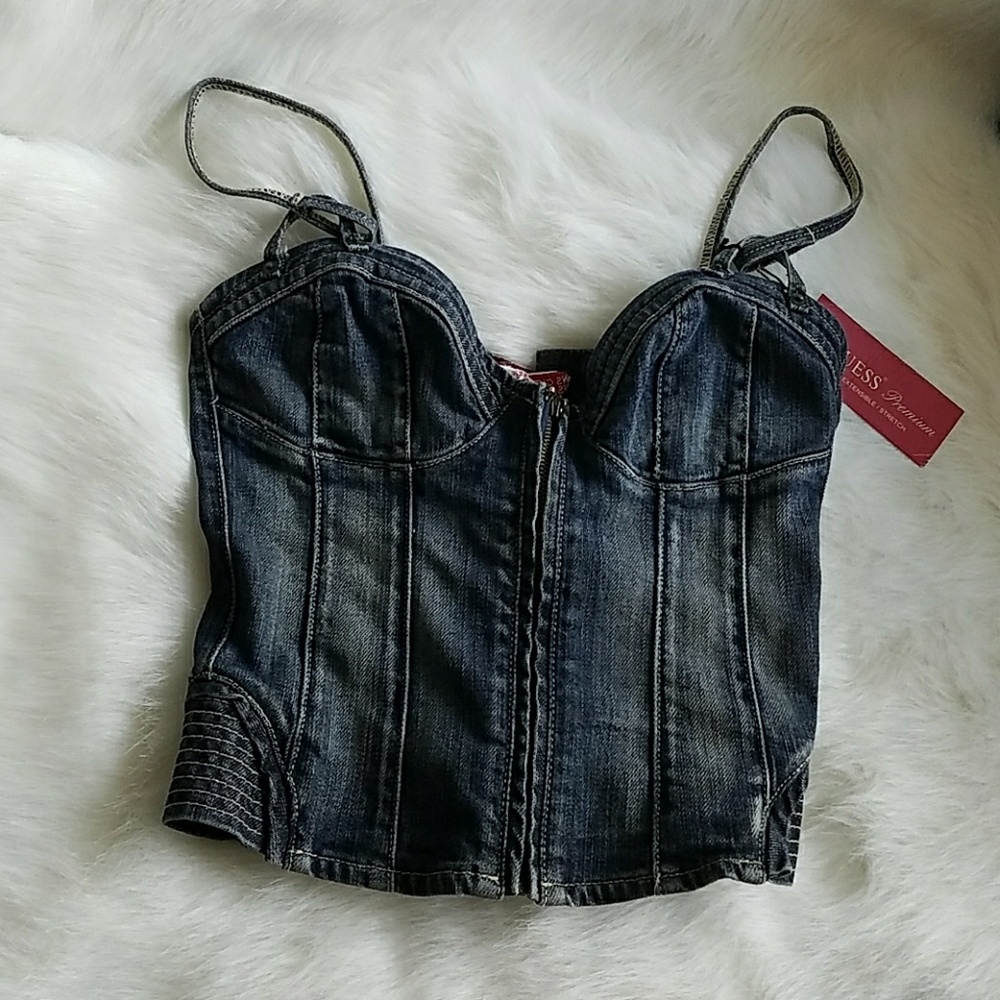 GUESS Denim Corset Top