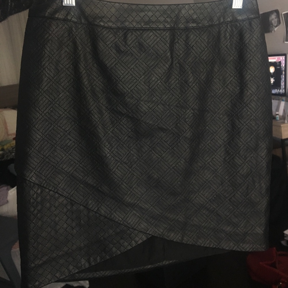 Vegan Leather textured black mini skirt