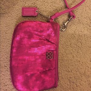 Coach Pink Sequin Wristlet