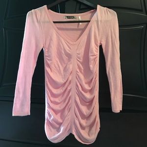 Guess pink ruched sweater top