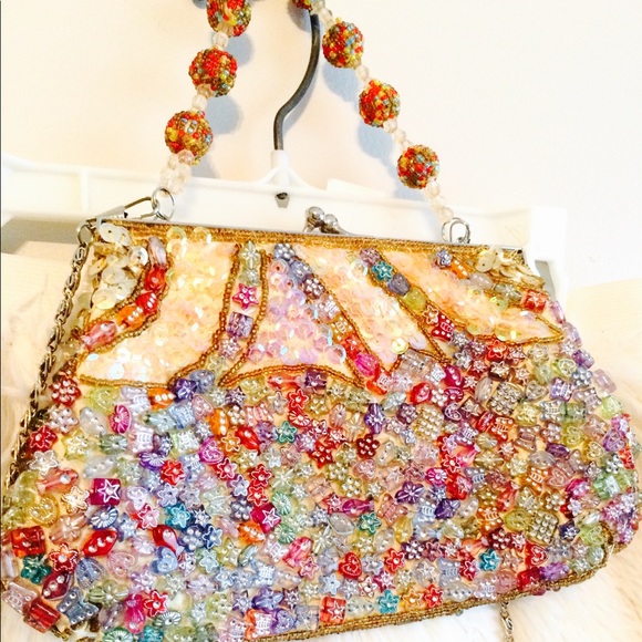 1920 hand beaded Vintage clutch - Picture 1 of 4