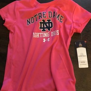 Notre Dame Toddler girls under armour shirt NWT