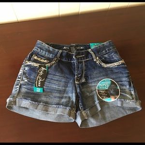 Midi jean shorts