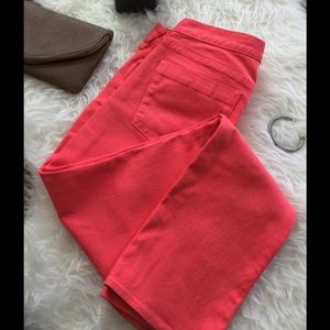 Hot pink J. Crew matchstick jeans