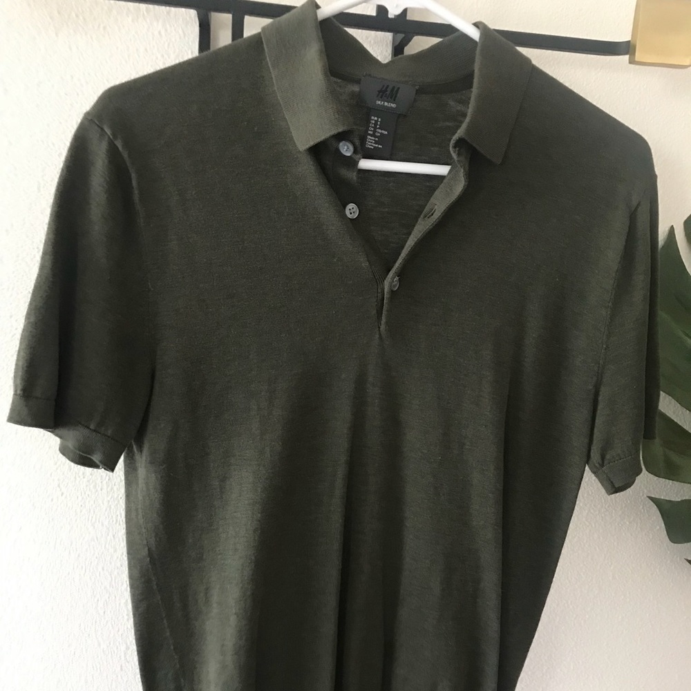 H&M olive green polo shirt