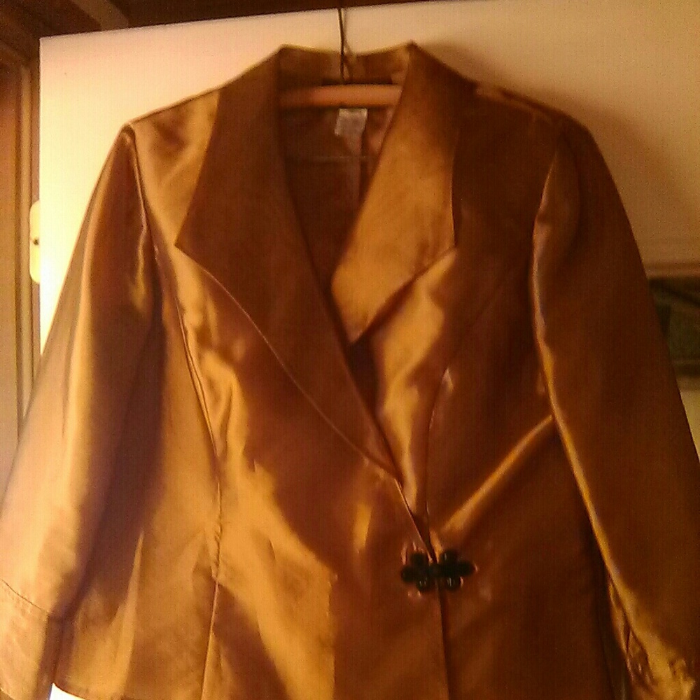 Golden evening dress jacket.