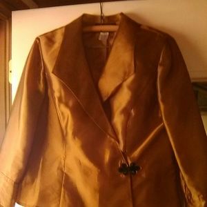 Golden evening dress jacket.