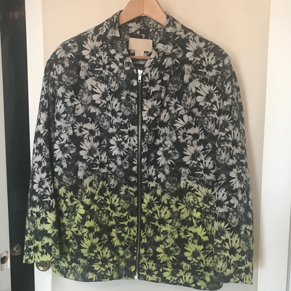 H&M black and white and yellow jacket