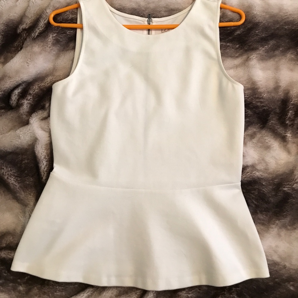 Ann Taylor loft white peplum top