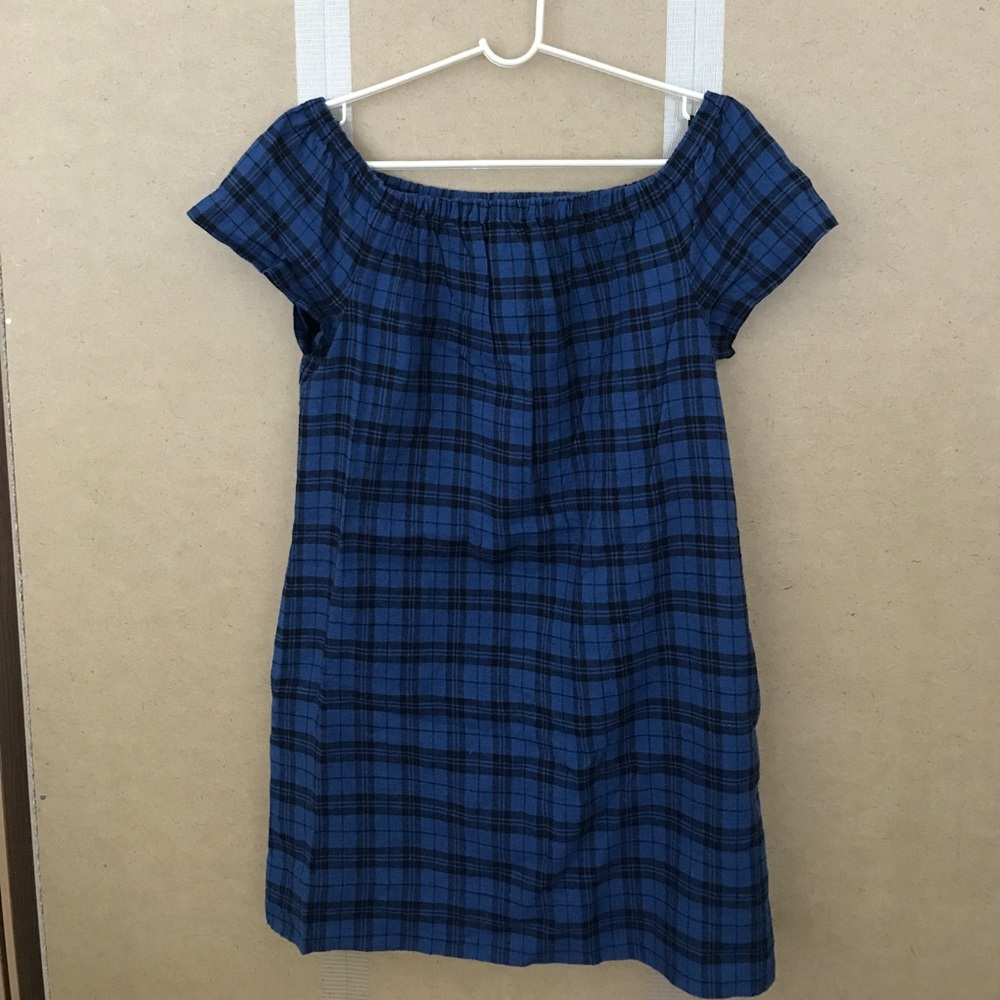NWT Madewell off shoulder plaid dress