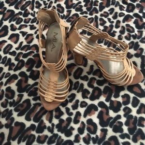 Tan strappy heels