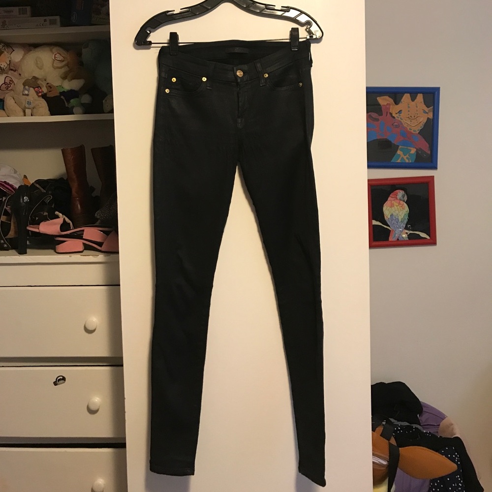 7FAM Black skinny jeans