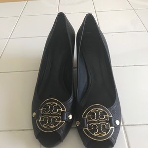 Tory Burch "Sally 2" Peeptoe Wedge