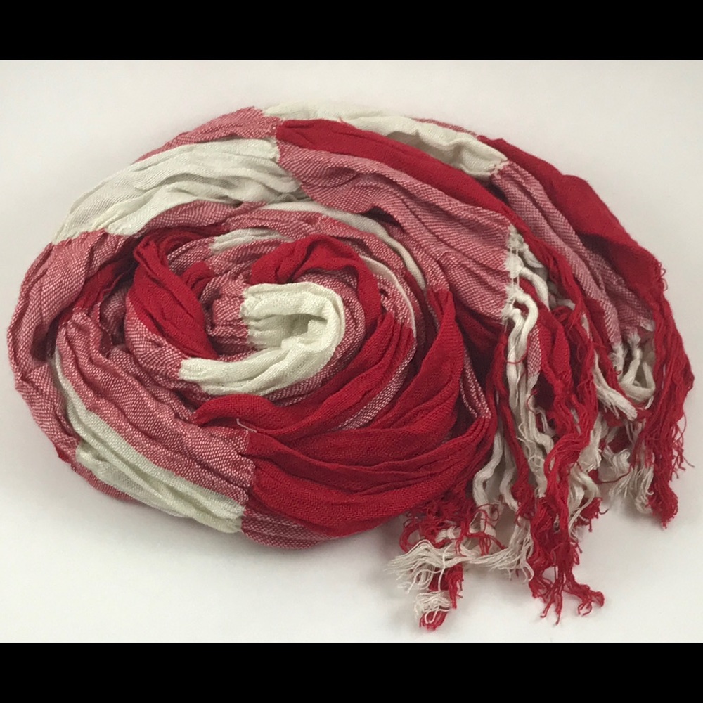 Red and white Plaid Scarf