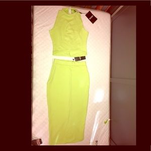 Misguided lime green 2 piece