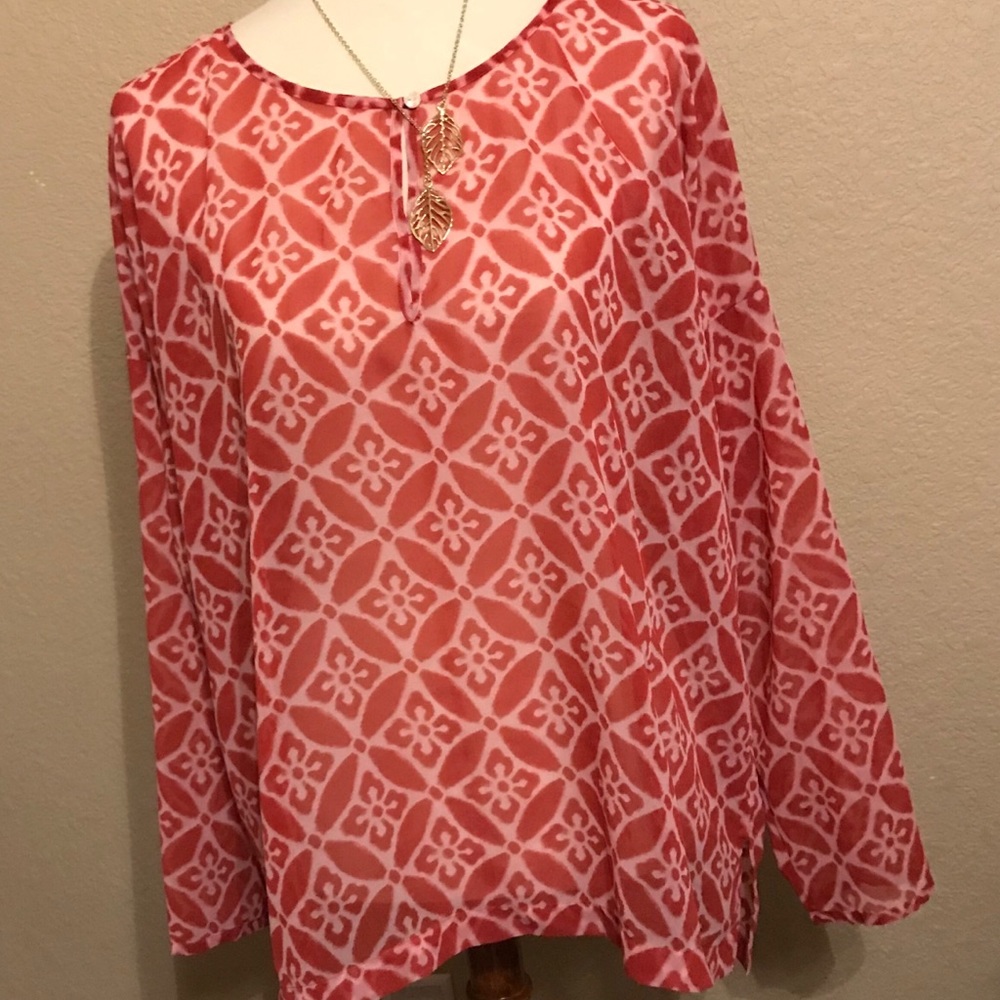 Red and white light weight Top
