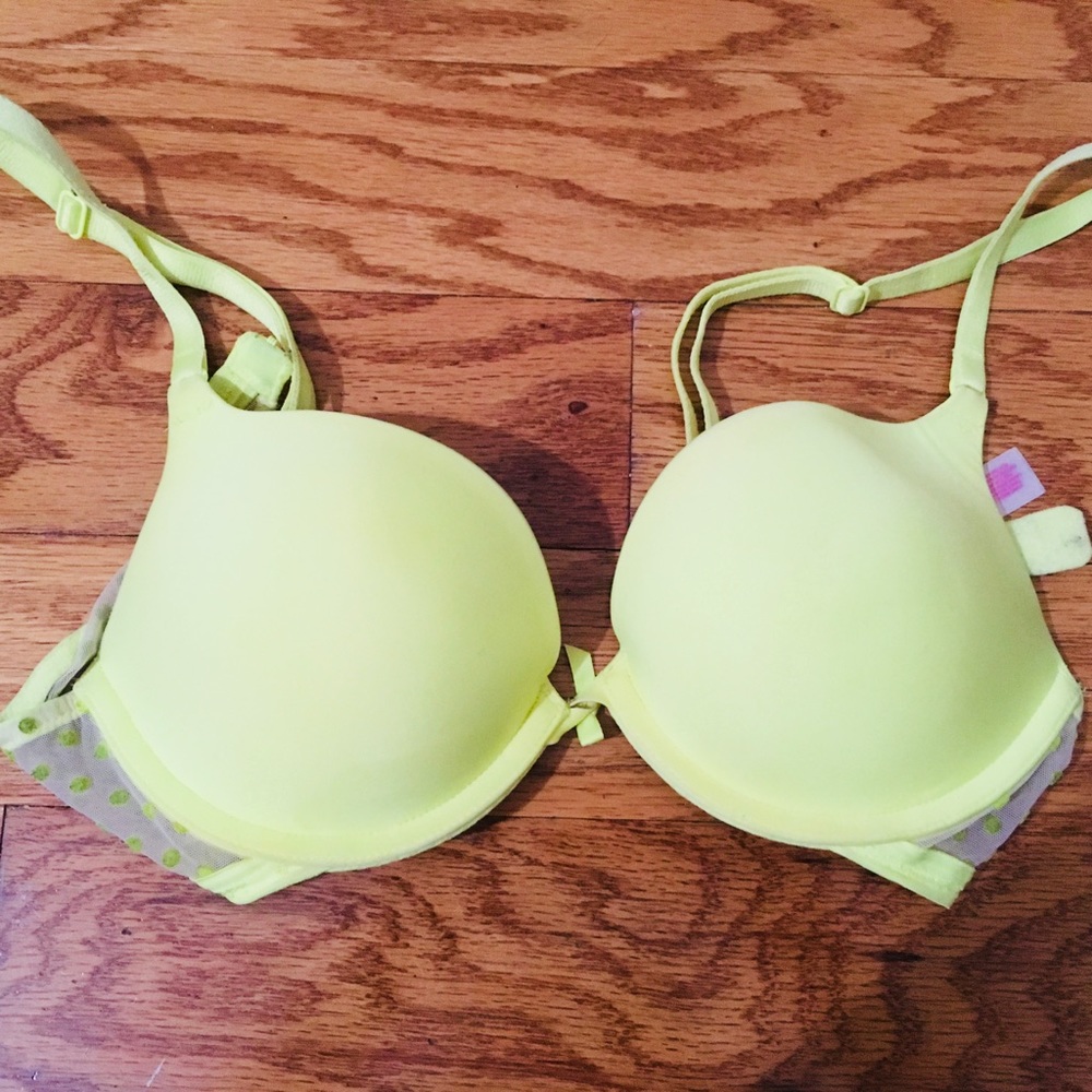 Neon yellow PINK Victoria's Secret push up bra