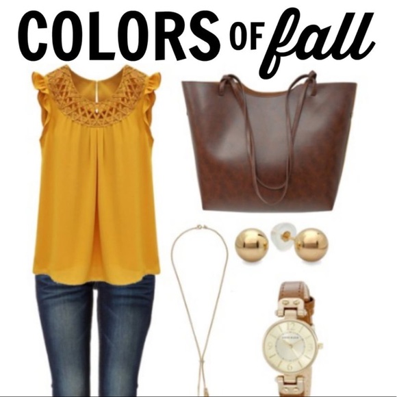 Liz Claiborne Tops - GUC MUSTARD YELLOW LAYERING TOP L