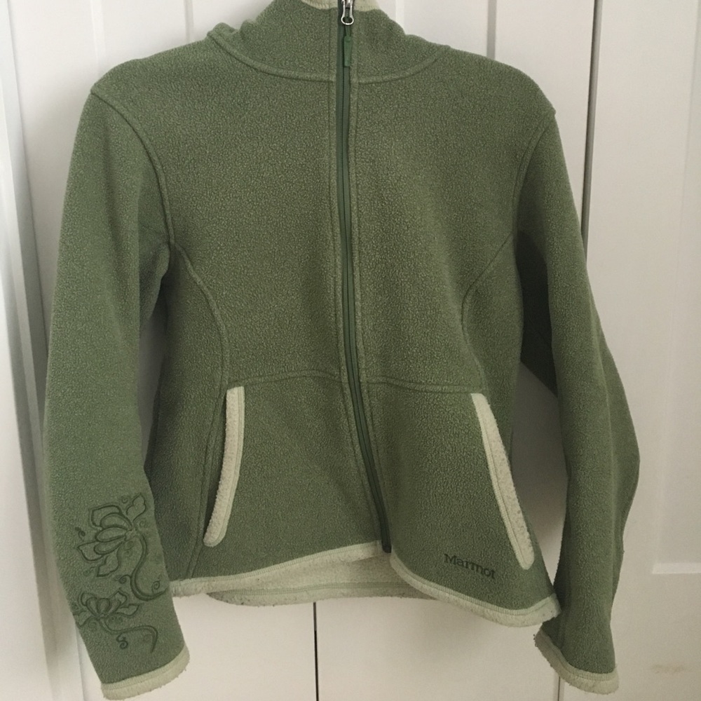 Marmot - Green hooded full zip fleece