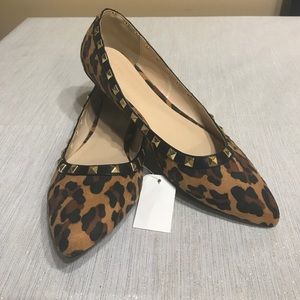 NWT Studded Leopard Print Flats Size: 8.5