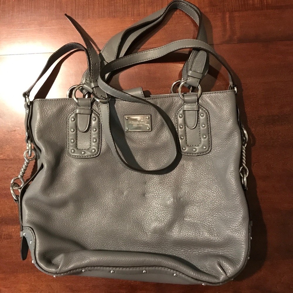 MICHAEL KORS Gray Leather Tote