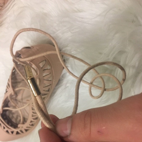 Pink cut out  lace up flats! - Picture 2 of 2