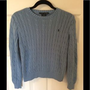 Blue Cable Sweater