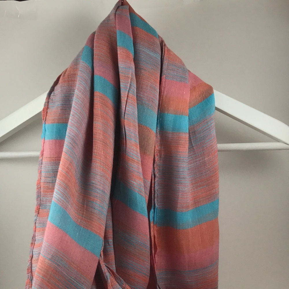 Pink and Orange Plaid Scarf