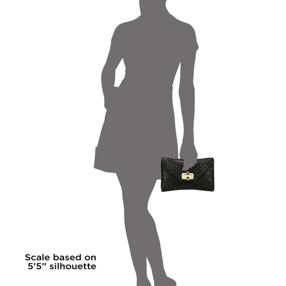 DVF 440 Agent Mila Studded Leather Zip-on Clutch