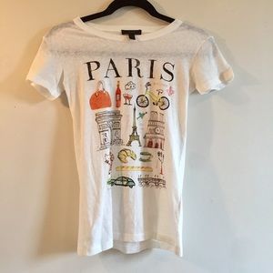 J. Crew White Cotton Paris T-Shirt Size XXS