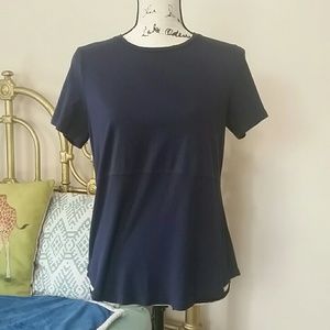 Asos Navy Blue Curved Hem T-Shirt