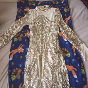 Gold sequin dress