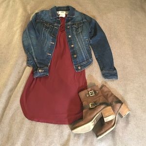 Fall Dress, Jean Jacket = A Perfect Combo 💕