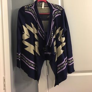 Purple/Lilac/Cream sweater kimono from boutique!
