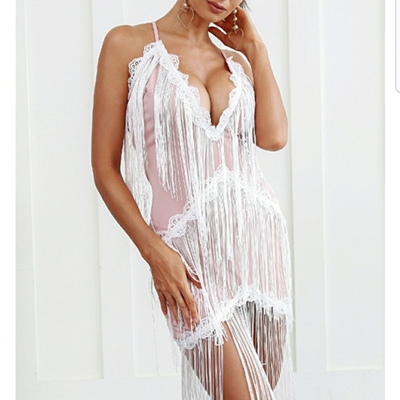 50% Off!🎉 Last Small•Flirty Fringe Tassels Dress - Picture 4 of 4