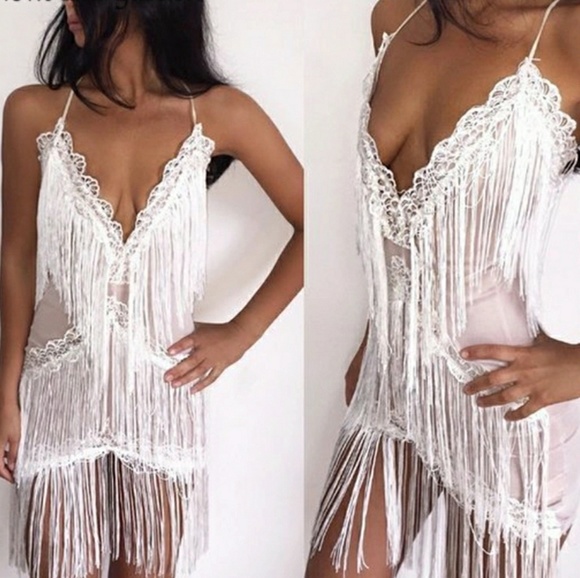 50% Off!🎉 Last Small•Flirty Fringe Tassels Dress - Picture 2 of 4