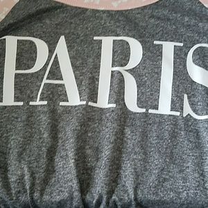 Rue 21 Gray and Pastel Pink Paris L tee