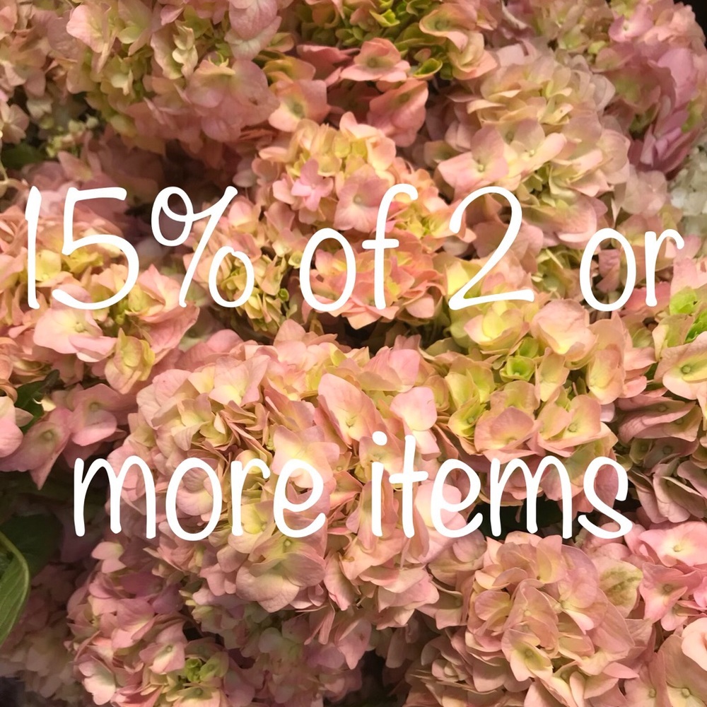 15% off 2 items!! 😊😆