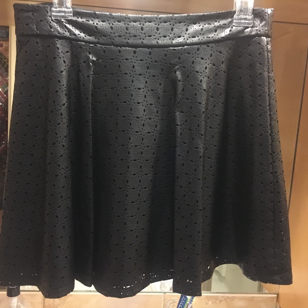 Black faux leather skirt